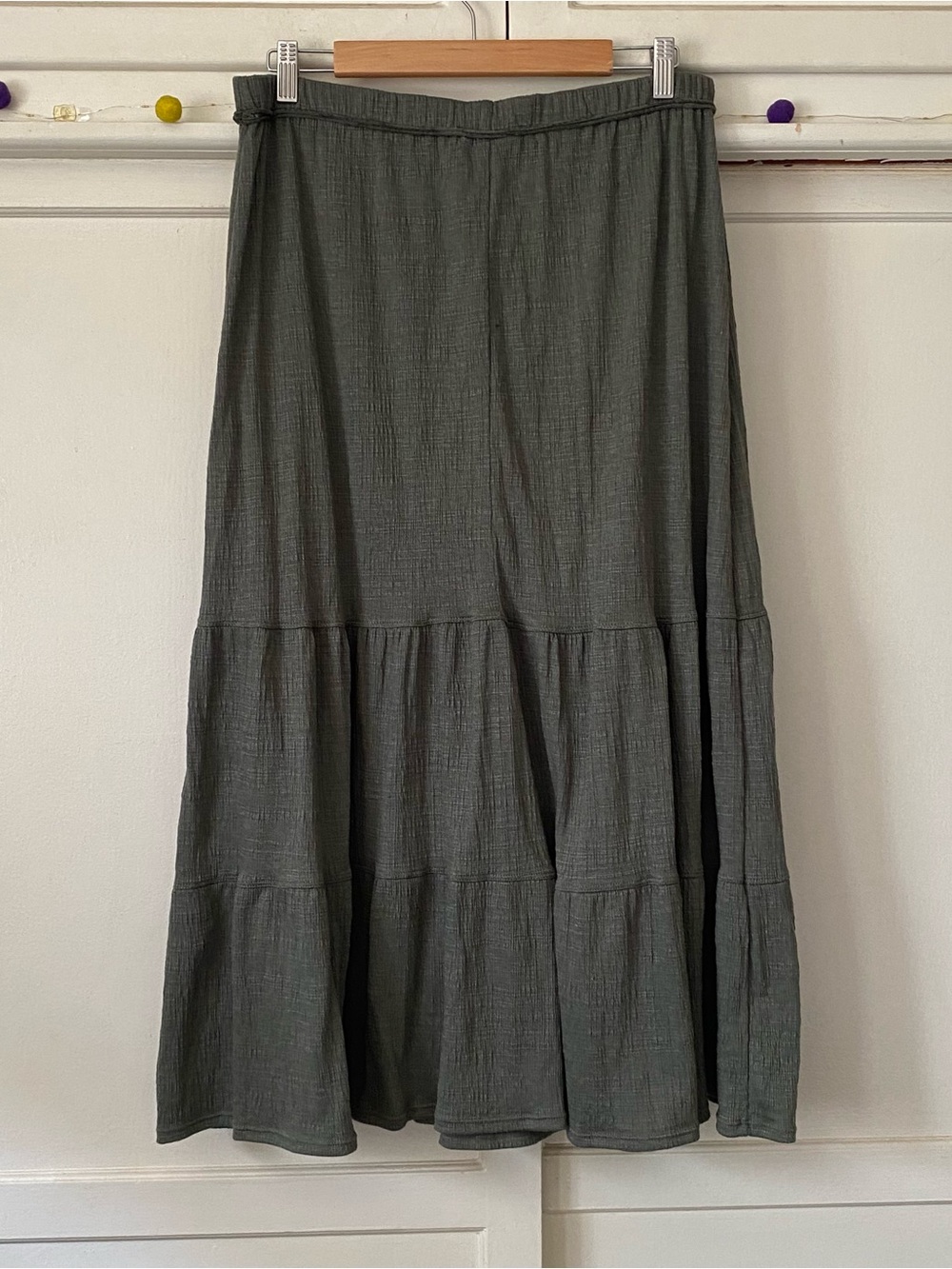 Tiered Maxi Skirt in Olive